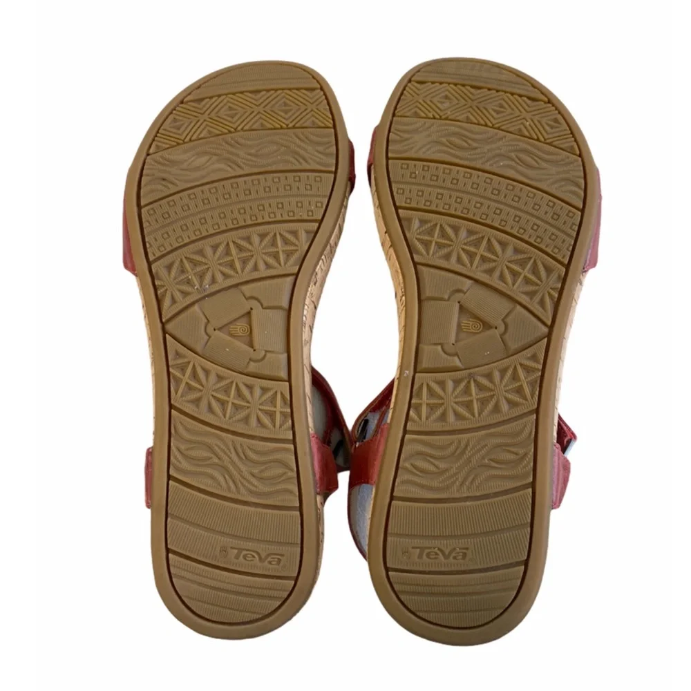Teva Women's Red Cork Footbed Sandals - Picture 9 of 15